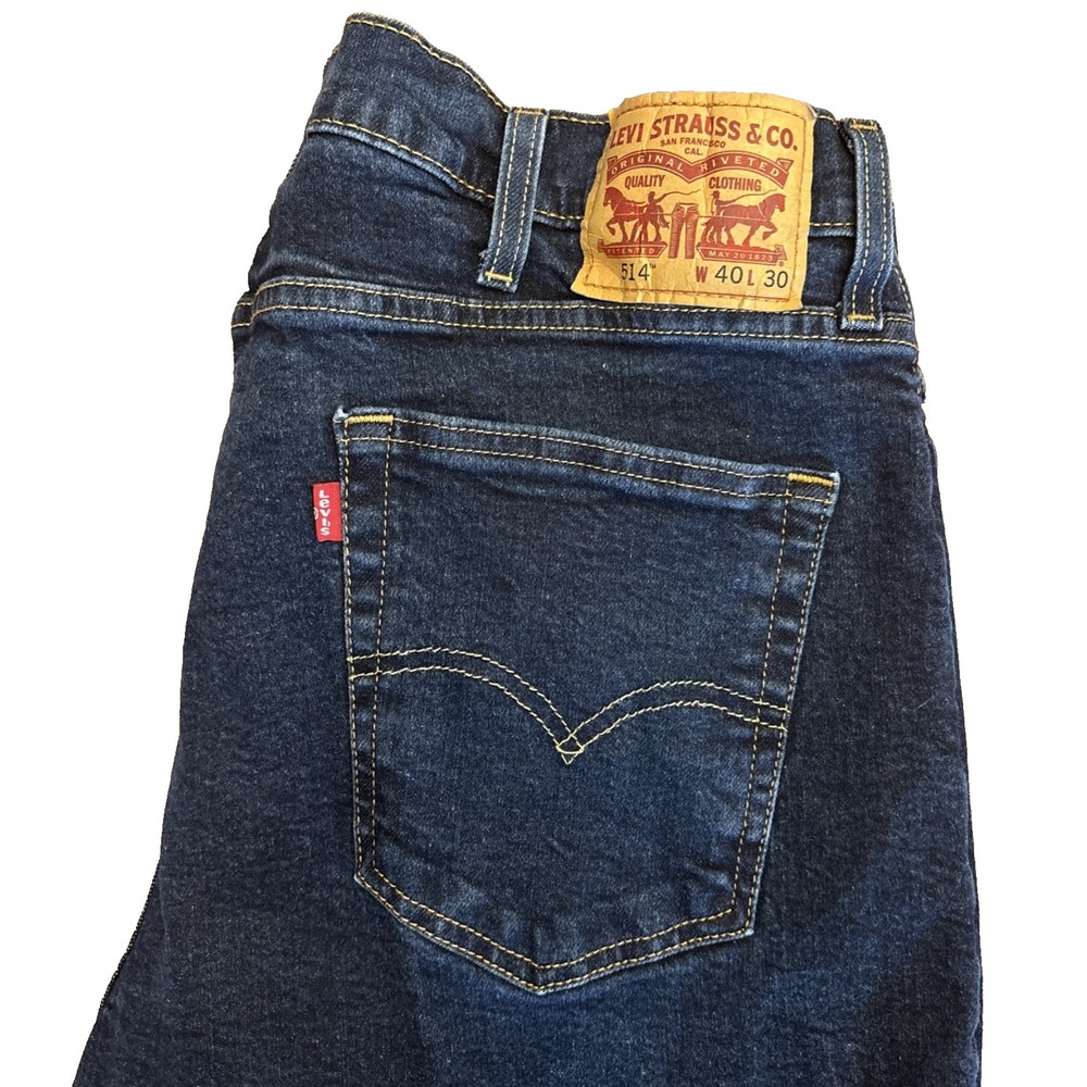 Levi's Men's 514 Dark Blue Denim Jeans‎ Size 40x30 Straight Fit